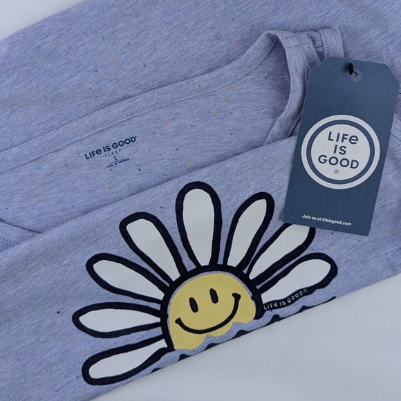 Life Is Good Have A Nice Daisy Lounge Sleep Tank Top Blue L NWT - Picture 9 of 9